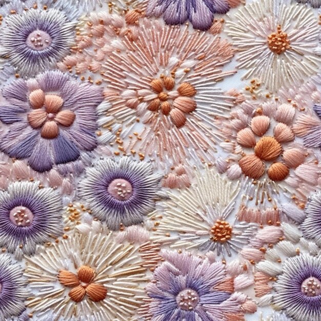 haftowany wzór na płótnie